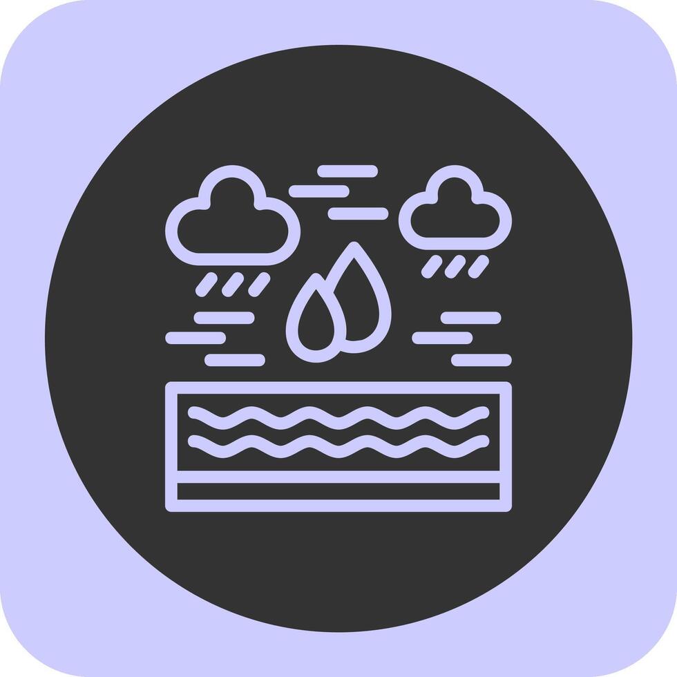 Water drop Linear Round Icon vector