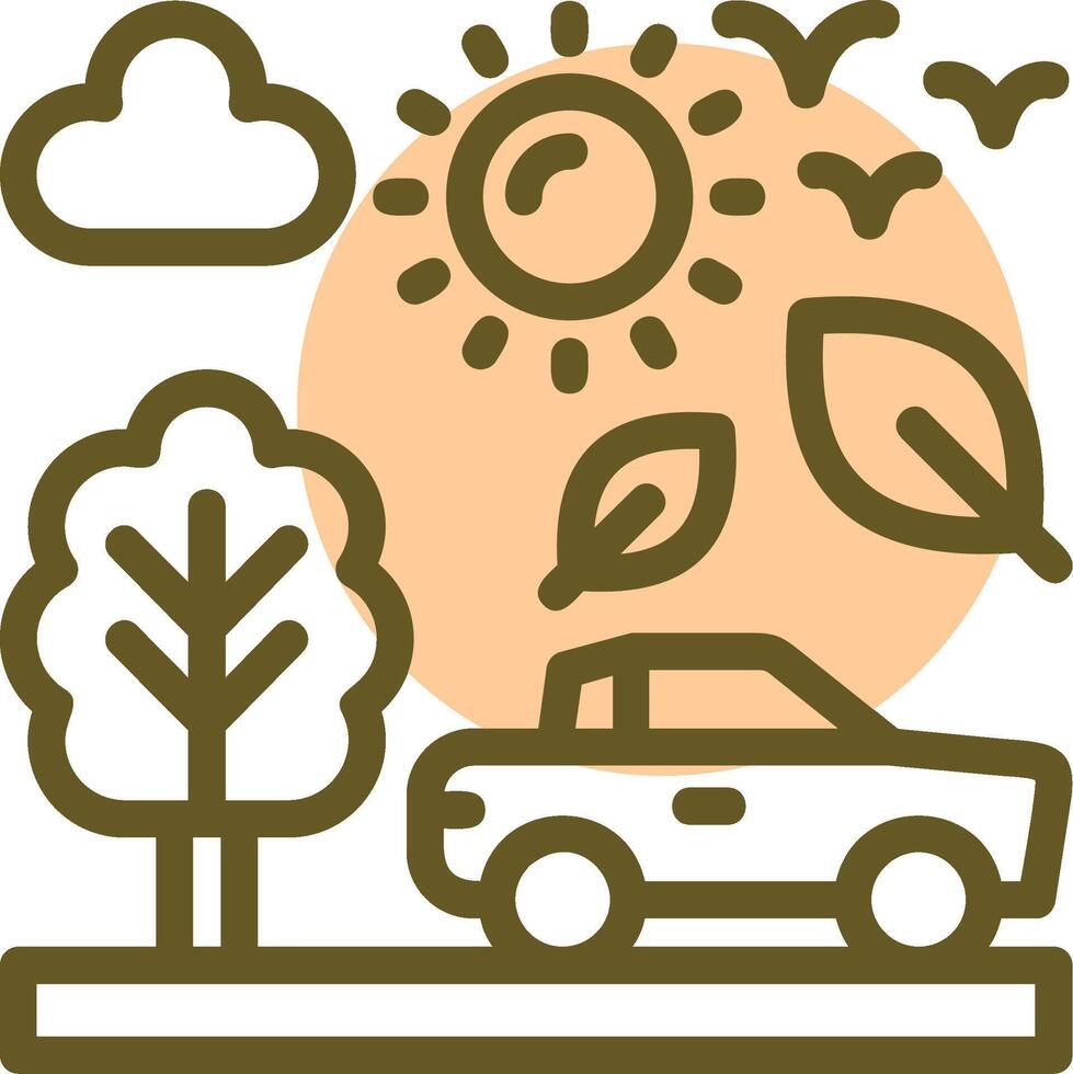 Eco friendly transportation Linear Circle Icon vector