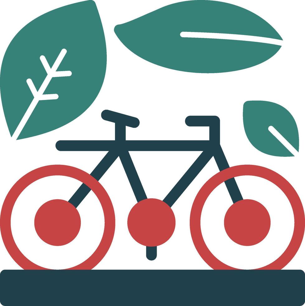 icono de dos colores de glifo de bicicleta vector