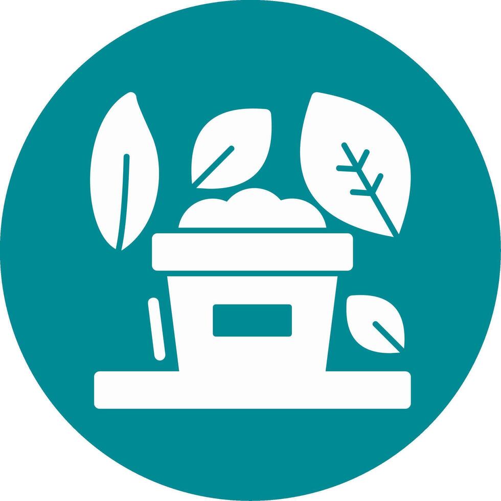 Compost Glyph Circle Icon vector