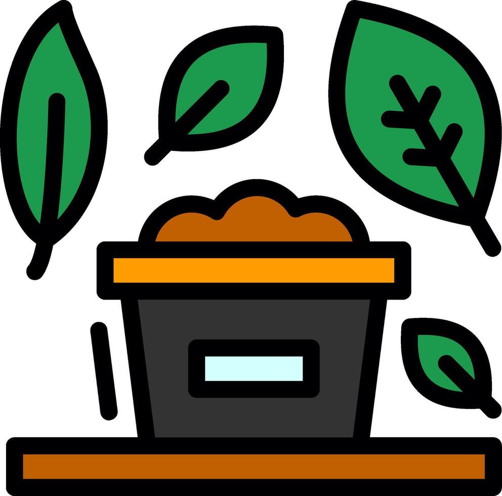 compost línea lleno icono vector