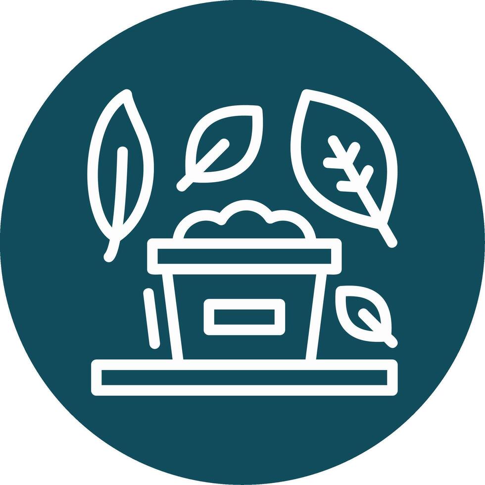 Compost Outline Circle Icon vector