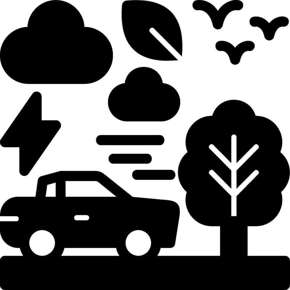 Electric car Glyph Icon vector