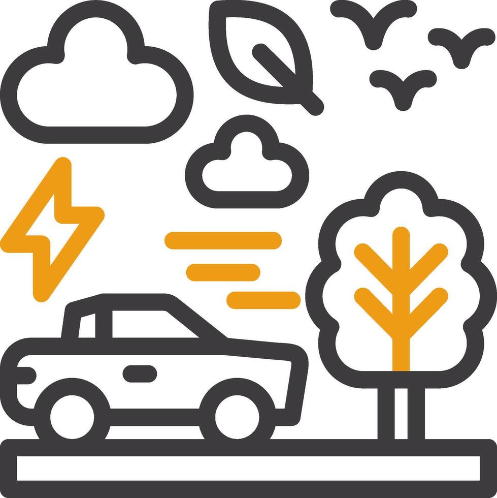 Electric car Line Two Color Icon vector