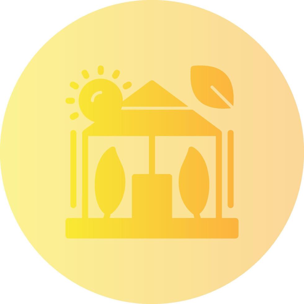 Greenhouse Gradient Circle Icon vector