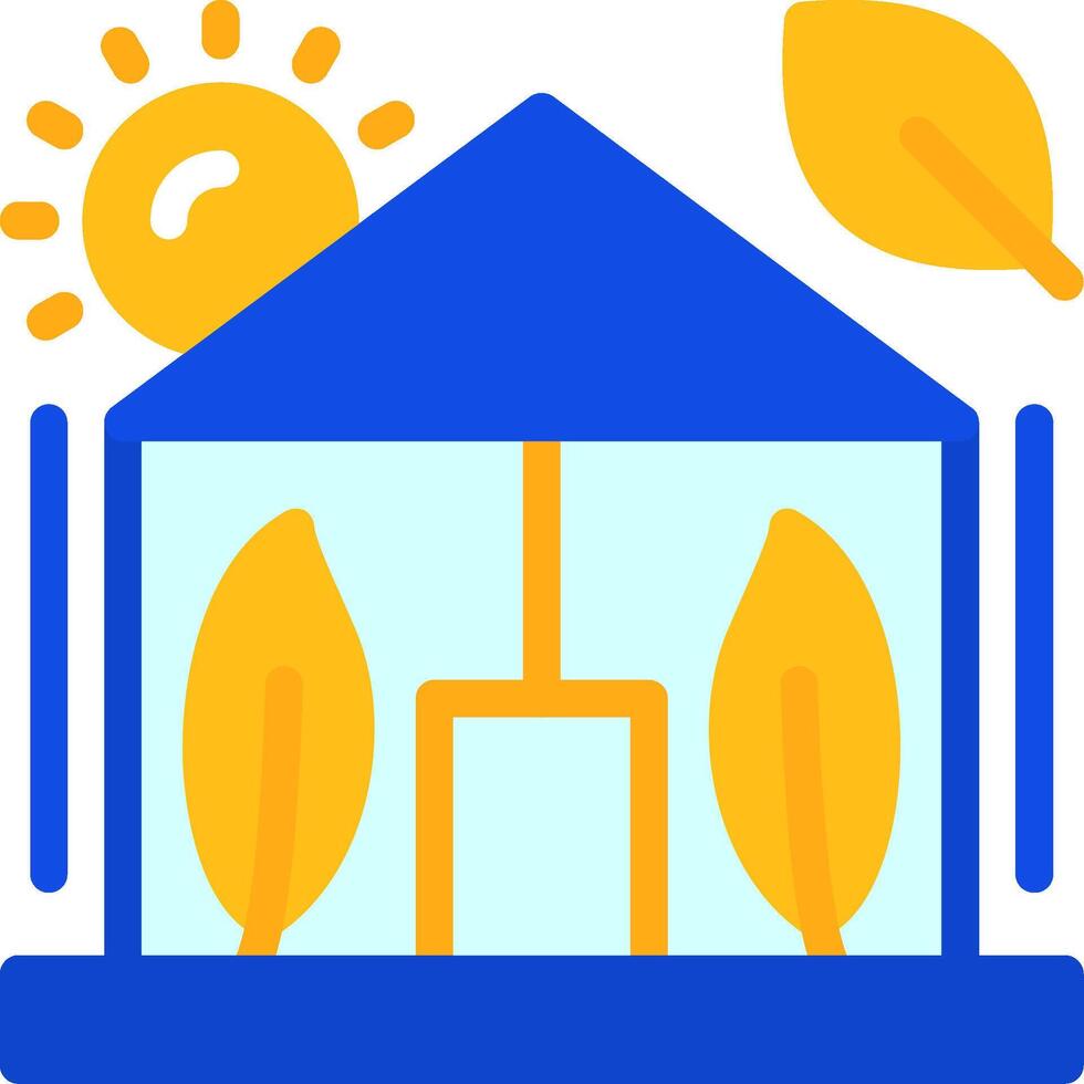 Greenhouse Flat Two Color Icon vector