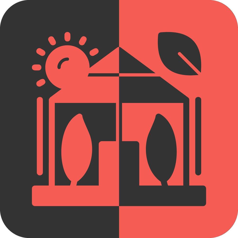 Greenhouse Red Inverse Icon vector