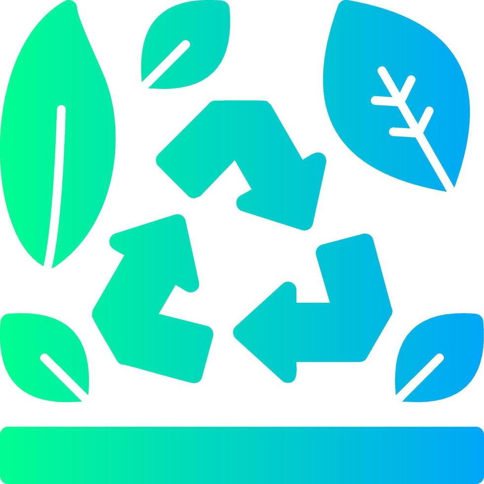 Recycling symbol Solid Multi Gradient Icon vector