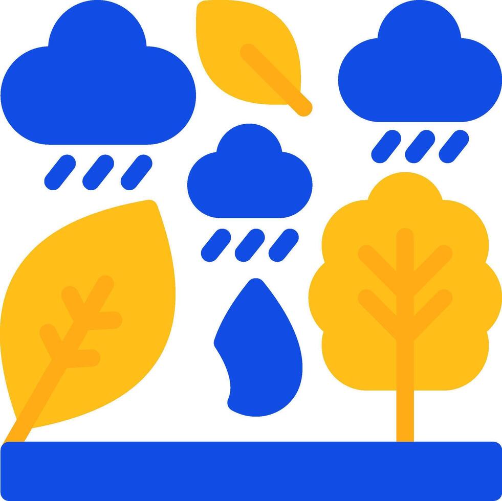 Raindrop Flat Two Color Icon vector