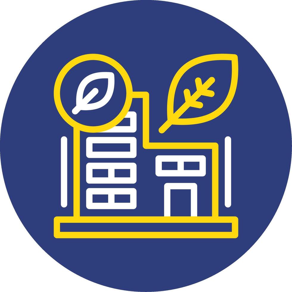 Green building Dual Line Circle Icon vector