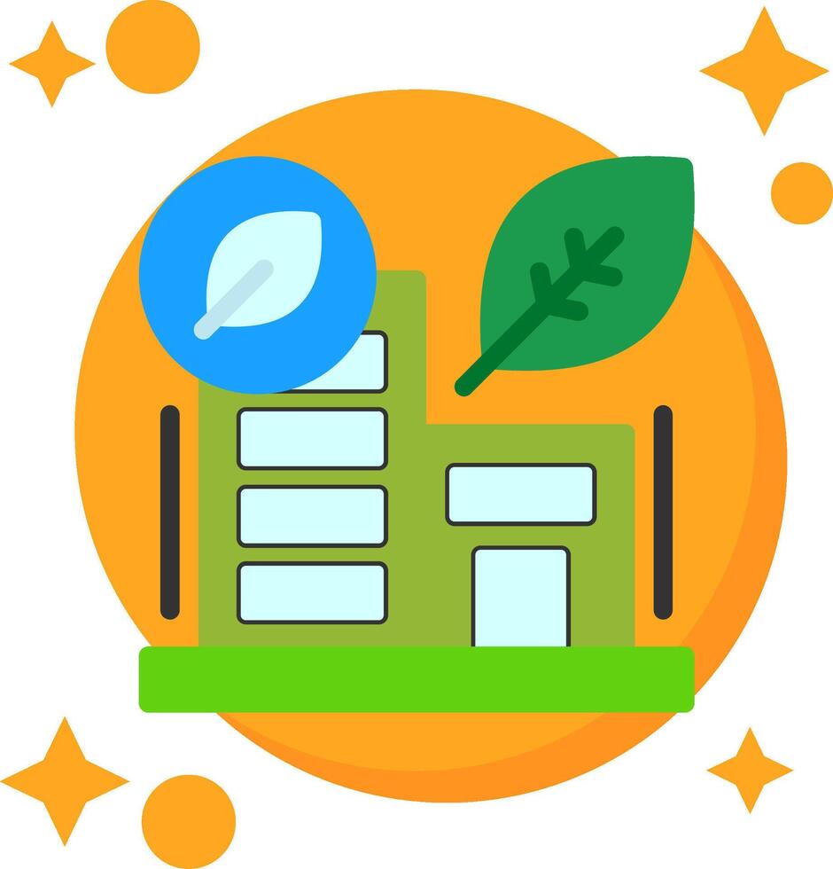 Green building Tailed Color Icon vector