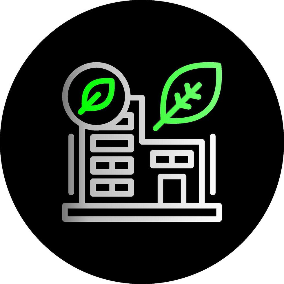 Green building Dual Gradient Circle Icon vector