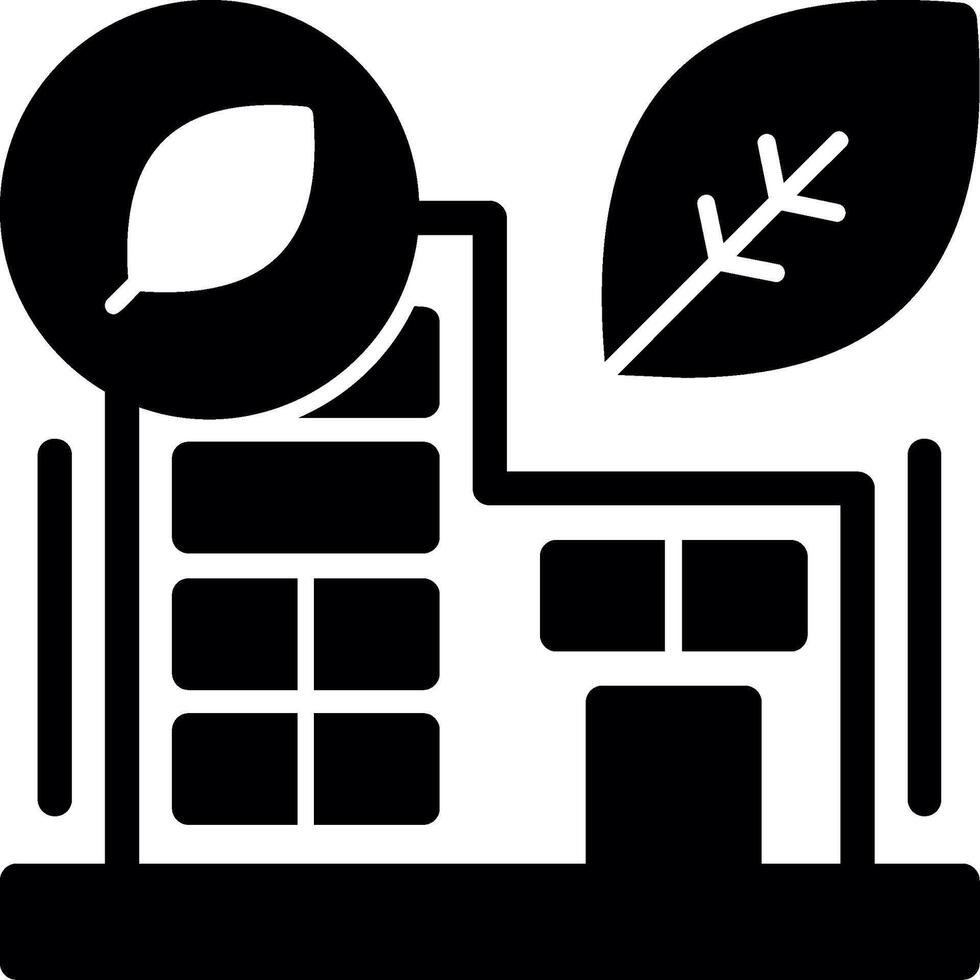 Green building Glyph Icon vector