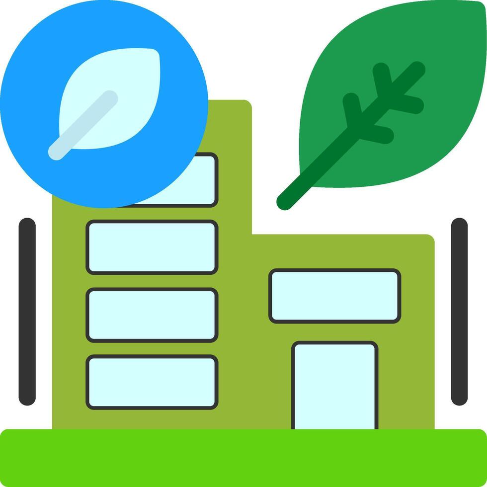 Green building Flat Icon vector