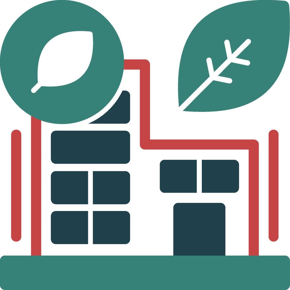 Green building Glyph Two Color Icon vector