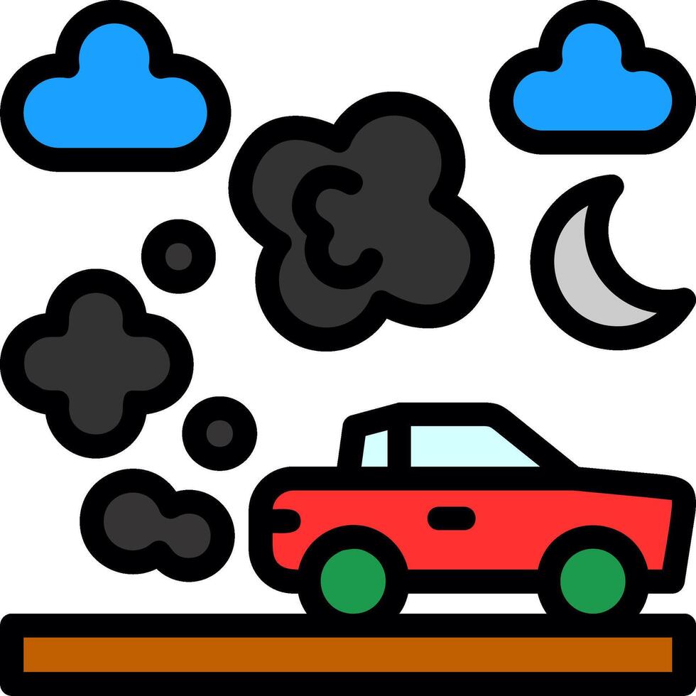 Pollution Line Filled Icon vector