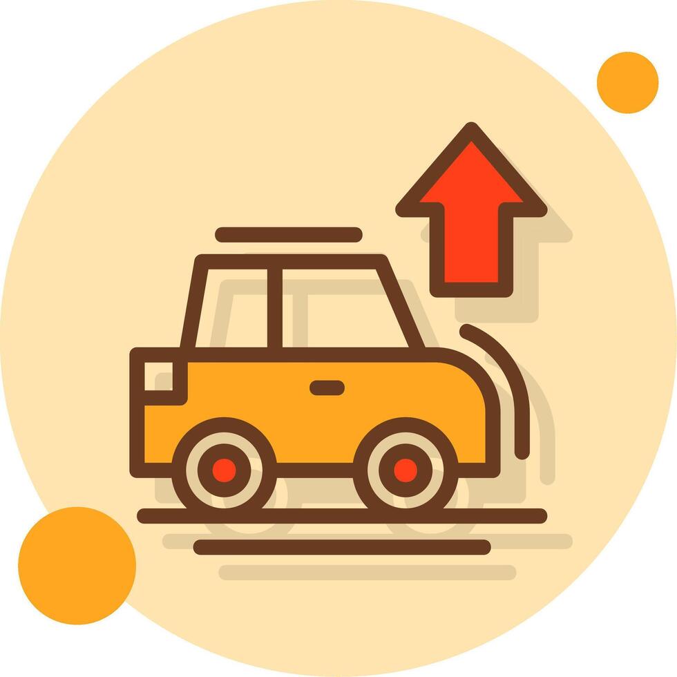 Car with up arrow Filled Shadow Circle Icon vector