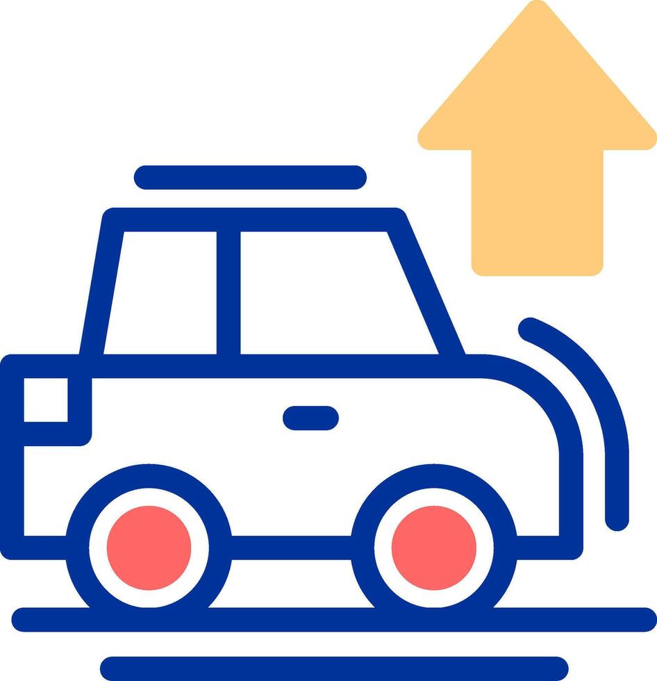 Car with up arrow Color Filled Icon vector