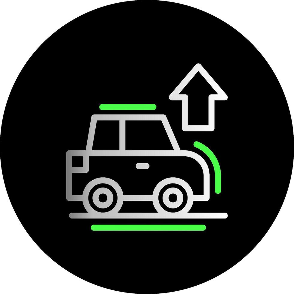 Car with up arrow Dual Gradient Circle Icon vector