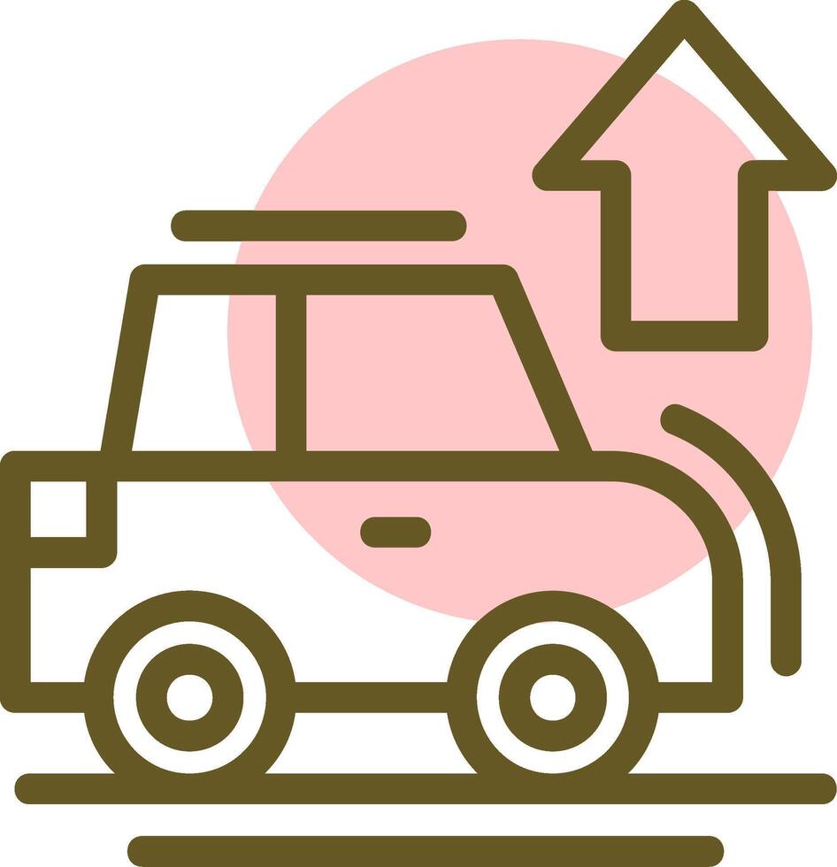 Car with up arrow Linear Circle Icon vector