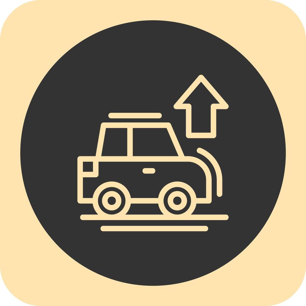 Car with up arrow Linear Round Icon vector