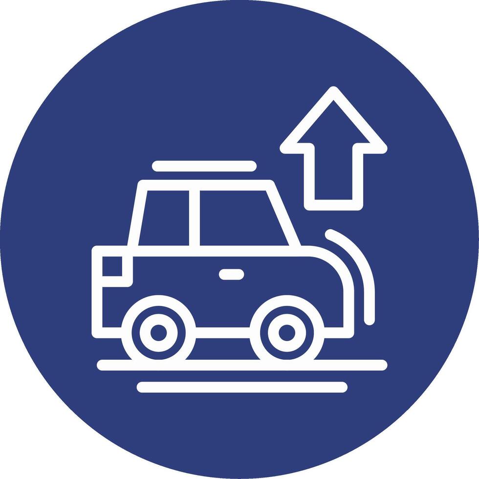 Car with up arrow Outline Circle Icon vector