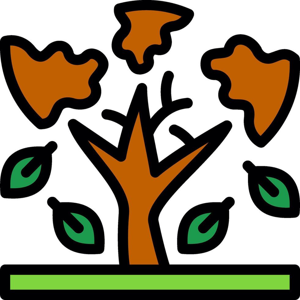 Tree Line Filled Icon vector