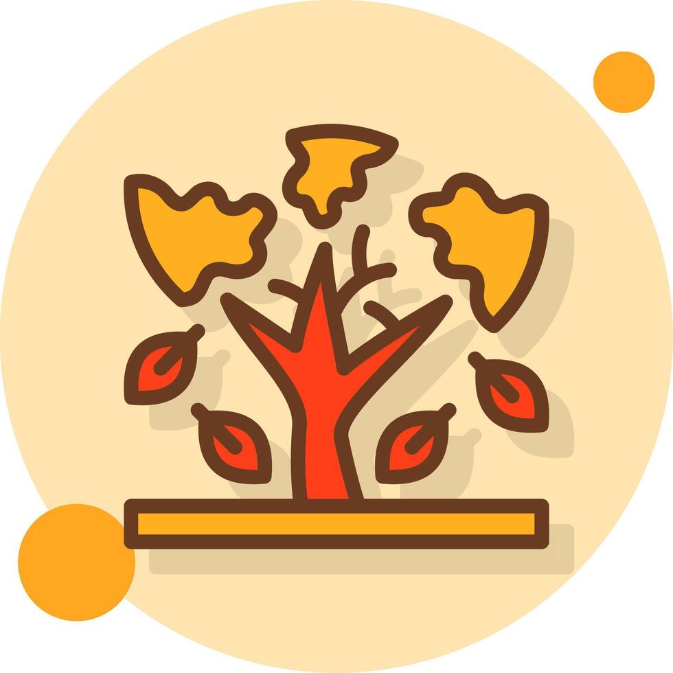 Tree Filled Shadow Circle Icon vector