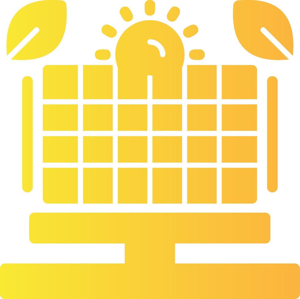 solar panel sólido multi degradado icono vector