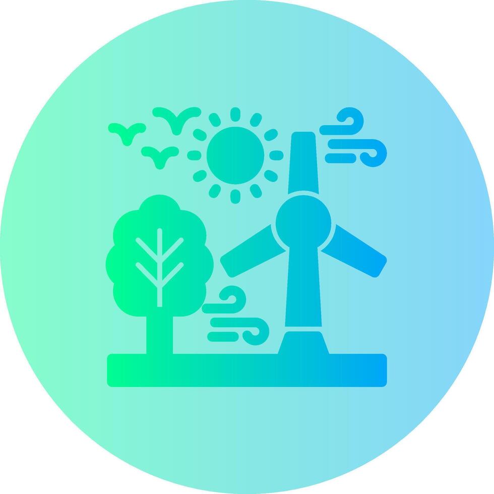 viento turbina degradado circulo icono vector