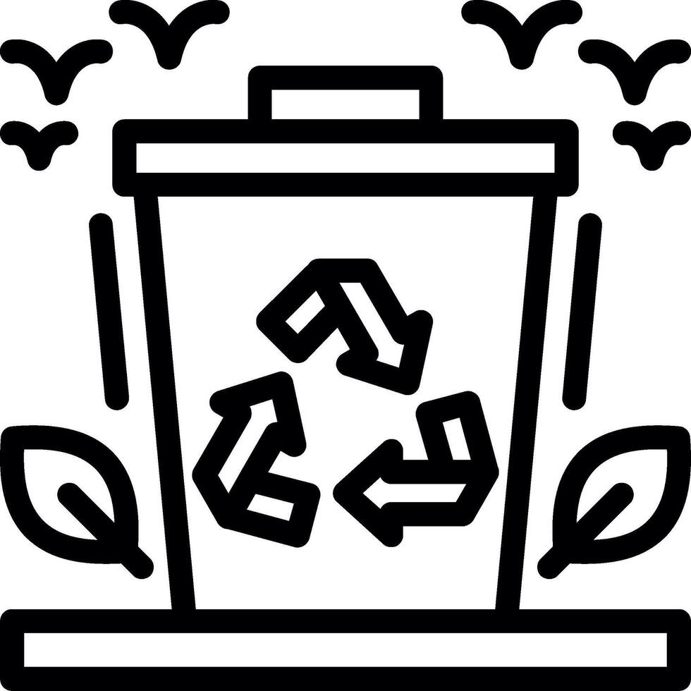 icono de línea de papelera de reciclaje vector