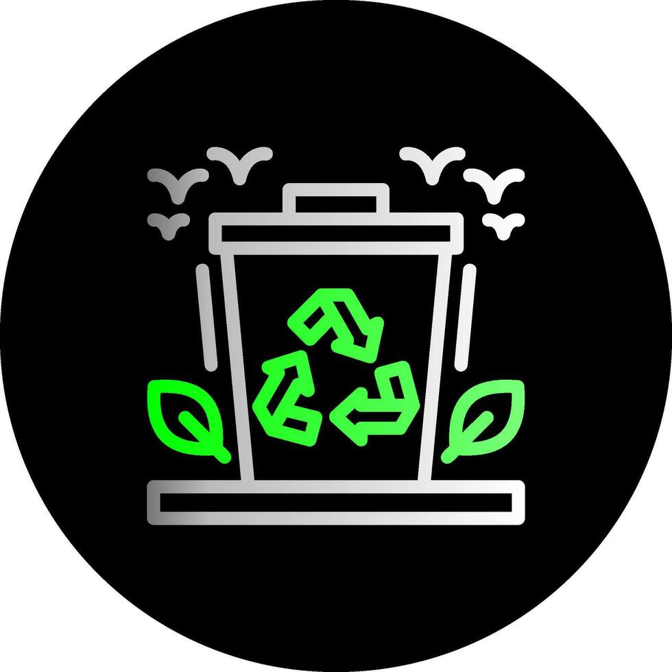 Recycling bin Dual Gradient Circle Icon vector