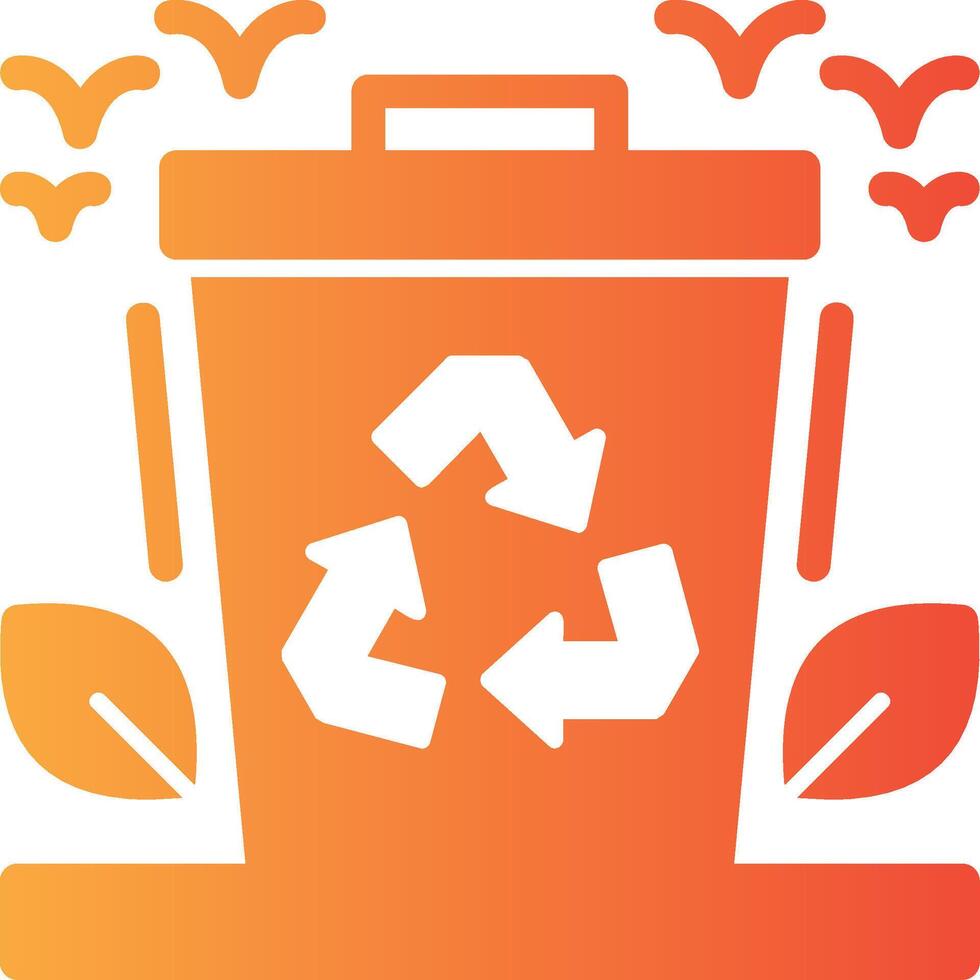 Recycling bin Solid Multi Gradient Icon vector