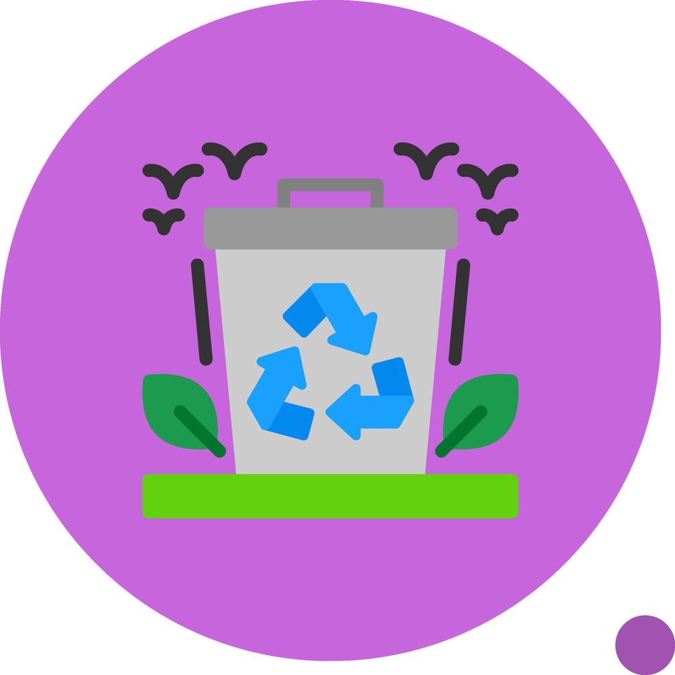 reciclaje compartimiento plano sombra icono vector