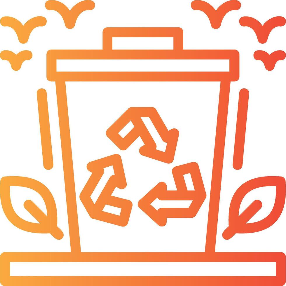 Recycling bin Linear Gradient Icon vector