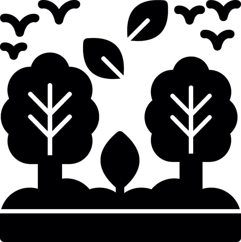 icono de glifo de bosque vector