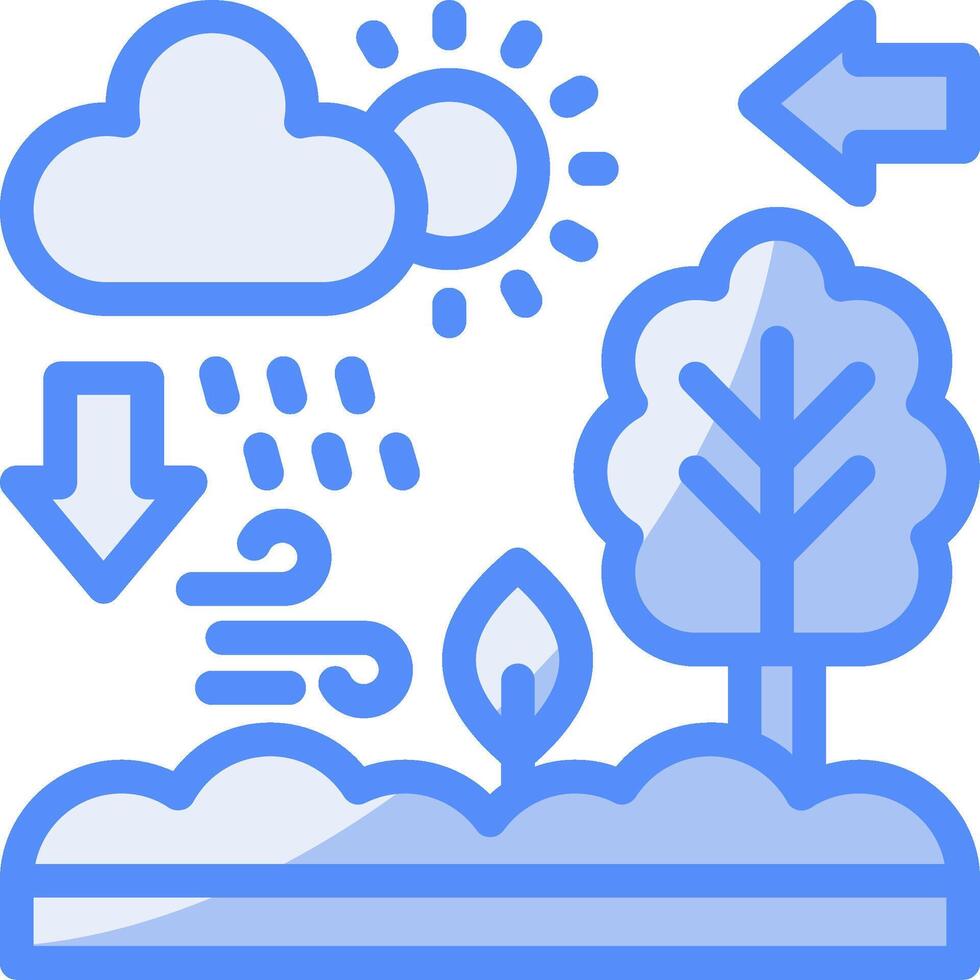 Ecosystem Line Filled Blue Icon vector
