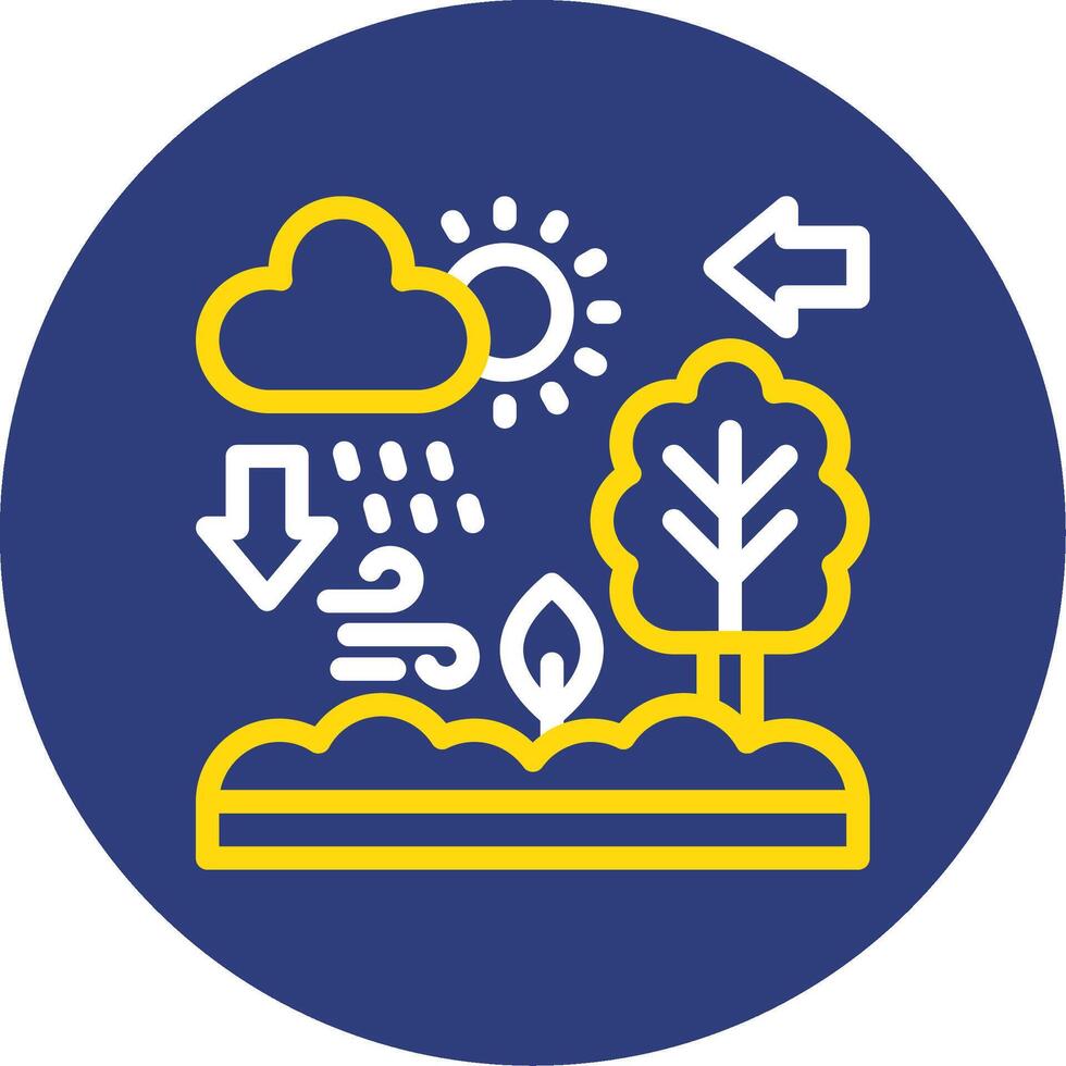 Ecosystem Dual Line Circle Icon vector