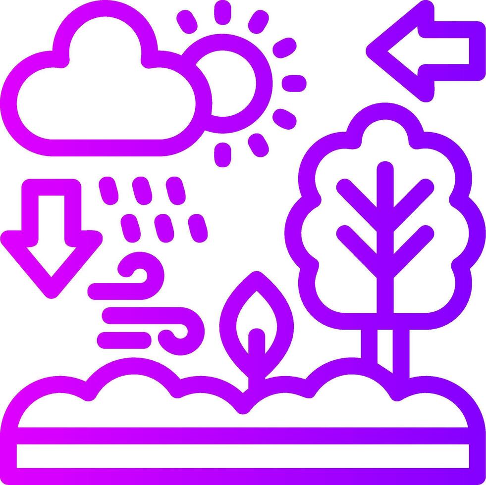 Ecosystem Linear Gradient Icon vector