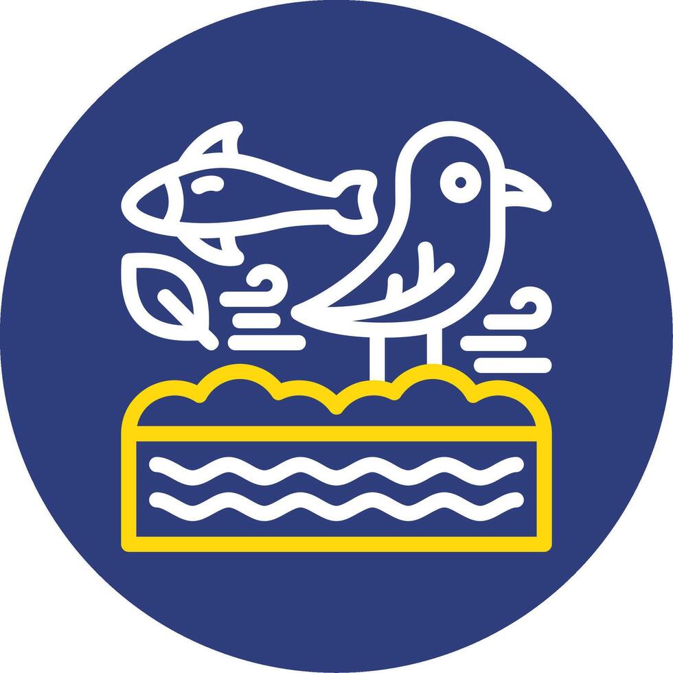 Wildlife habitat Dual Line Circle Icon vector