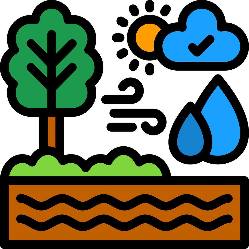 Clean water Line Filled Icon vector
