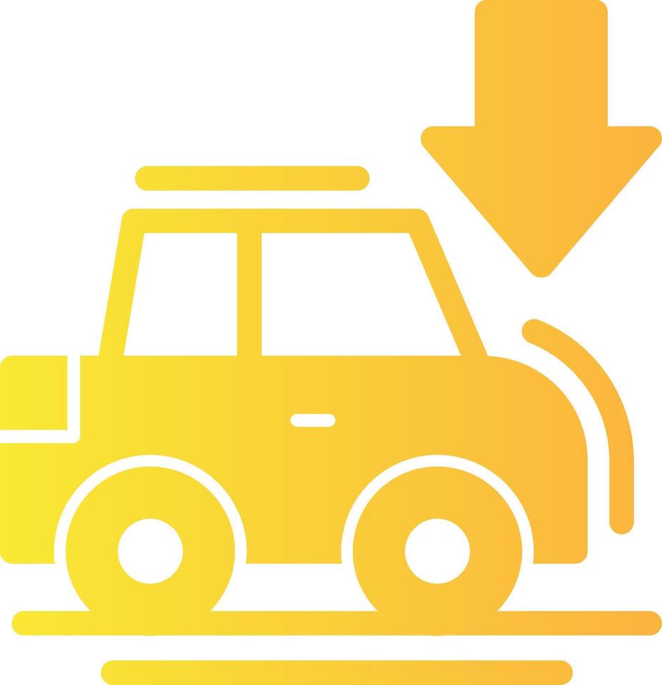 Car with down arrow Solid Multi Gradient Icon vector