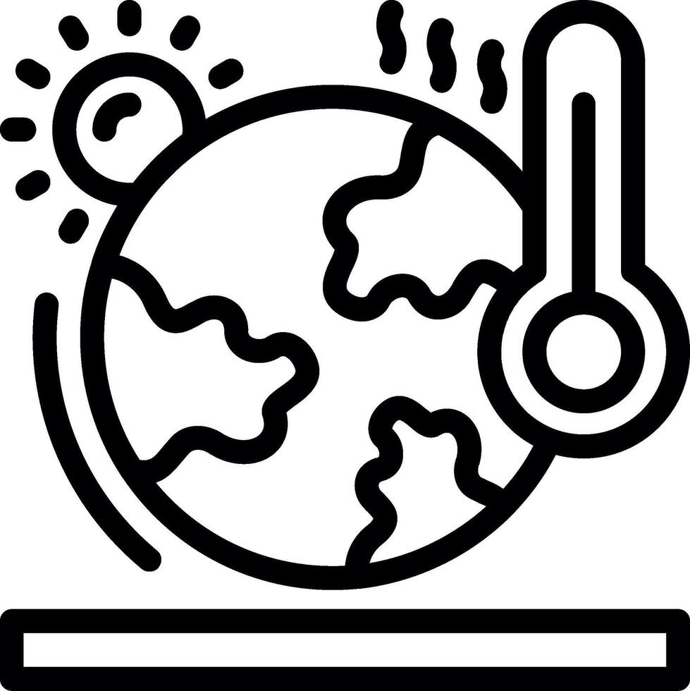 icono de línea de calentamiento global vector