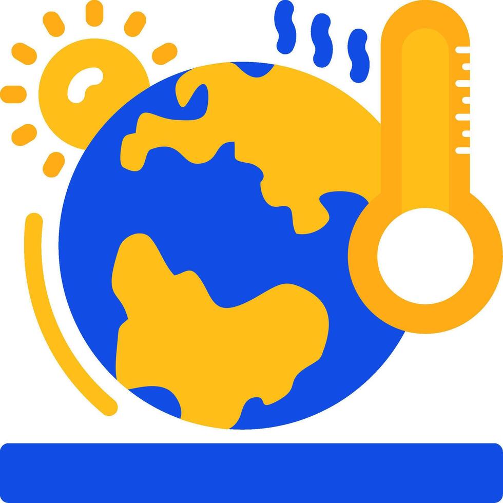 Global warming Flat Two Color Icon vector