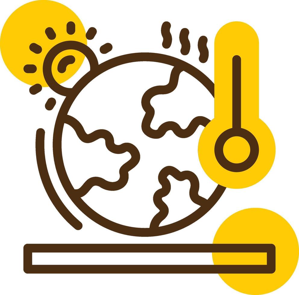 Global warming Yellow Lieanr Circle Icon vector