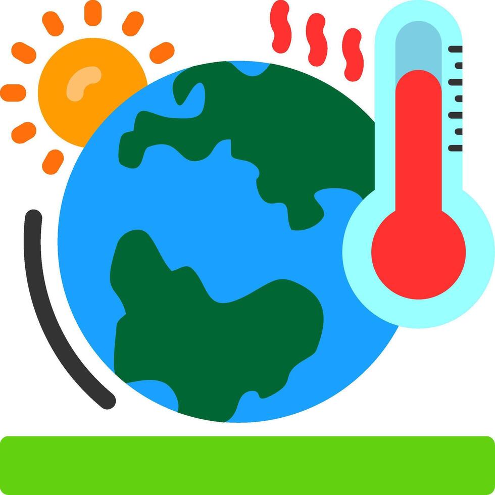 icono plano del calentamiento global vector