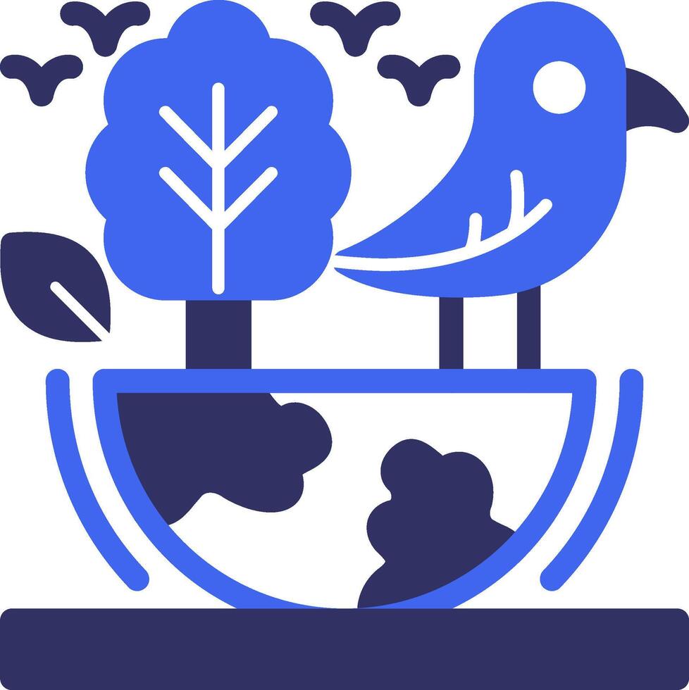 Biodiversity Solid Two Color Icon vector