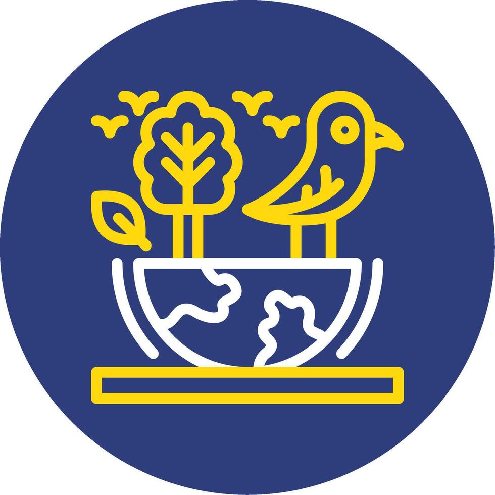 Biodiversity Dual Line Circle Icon vector
