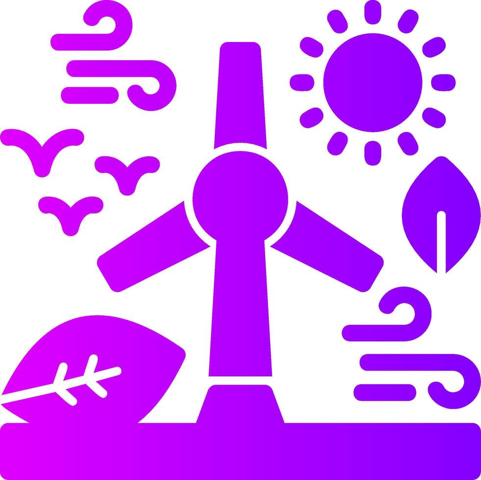 Renewable energy Solid Multi Gradient Icon vector