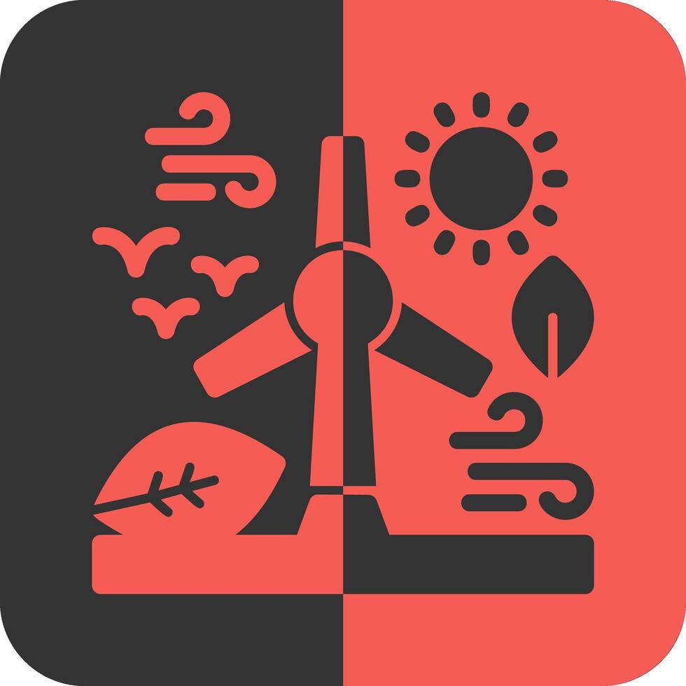 Renewable energy Red Inverse Icon vector